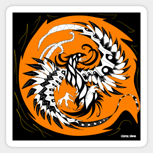 sun with fire the phoenix ecopop pattern Sticker